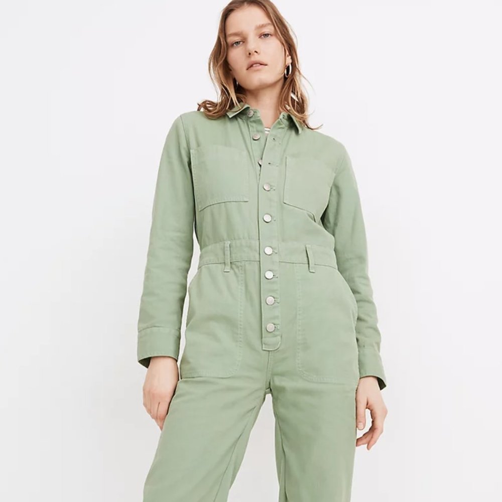 Madewell Garment-Dyed Relaxed Coverall Jumpsuit Size XL